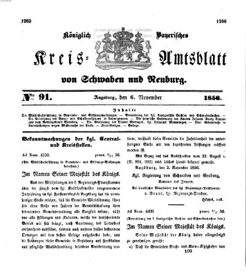 Königlich Bayerisches Kreis-Amtsblatt von Schwaben und Neuburg Donnerstag 6. November 1856