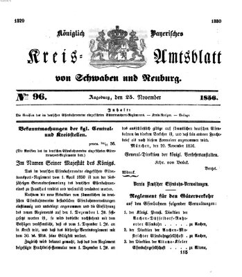 Königlich Bayerisches Kreis-Amtsblatt von Schwaben und Neuburg Dienstag 25. November 1856