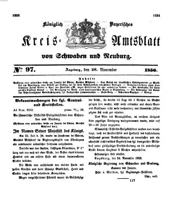 Königlich Bayerisches Kreis-Amtsblatt von Schwaben und Neuburg Freitag 28. November 1856