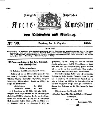 Königlich Bayerisches Kreis-Amtsblatt von Schwaben und Neuburg Freitag 5. Dezember 1856