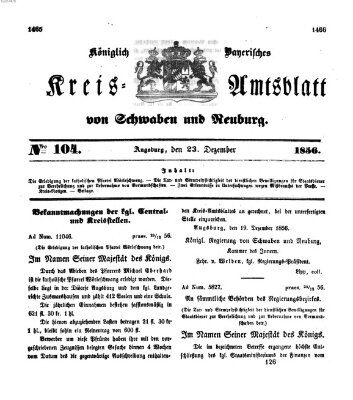 Königlich Bayerisches Kreis-Amtsblatt von Schwaben und Neuburg Dienstag 23. Dezember 1856