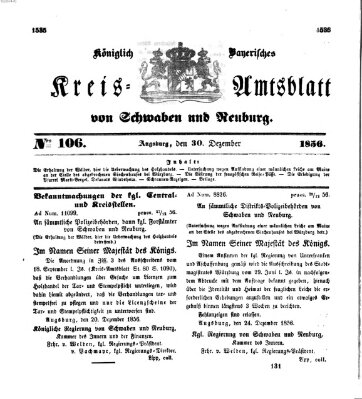 Königlich Bayerisches Kreis-Amtsblatt von Schwaben und Neuburg Dienstag 30. Dezember 1856