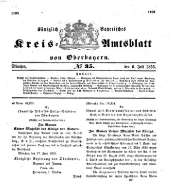 Königlich-bayerisches Kreis-Amtsblatt von Oberbayern (Münchner Intelligenzblatt) Freitag 6. Juli 1855