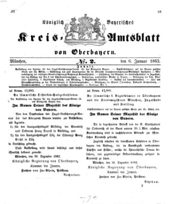 Königlich-bayerisches Kreis-Amtsblatt von Oberbayern (Münchner Intelligenzblatt) Dienstag 6. Januar 1863