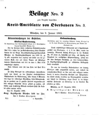 Königlich-bayerisches Kreis-Amtsblatt von Oberbayern (Münchner Intelligenzblatt) Freitag 9. Januar 1863