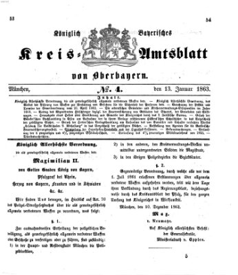 Königlich-bayerisches Kreis-Amtsblatt von Oberbayern (Münchner Intelligenzblatt) Dienstag 13. Januar 1863