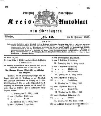 Königlich-bayerisches Kreis-Amtsblatt von Oberbayern (Münchner Intelligenzblatt) Freitag 6. Februar 1863