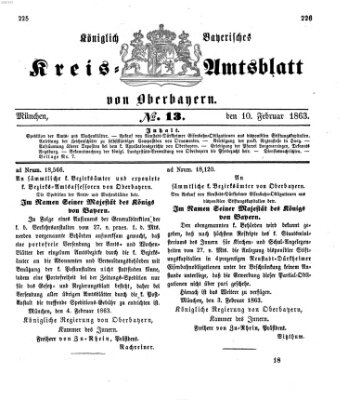 Königlich-bayerisches Kreis-Amtsblatt von Oberbayern (Münchner Intelligenzblatt) Dienstag 10. Februar 1863