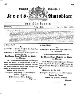 Königlich-bayerisches Kreis-Amtsblatt von Oberbayern (Münchner Intelligenzblatt) Dienstag 19. Mai 1863