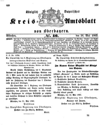 Königlich-bayerisches Kreis-Amtsblatt von Oberbayern (Münchner Intelligenzblatt) Dienstag 26. Mai 1863