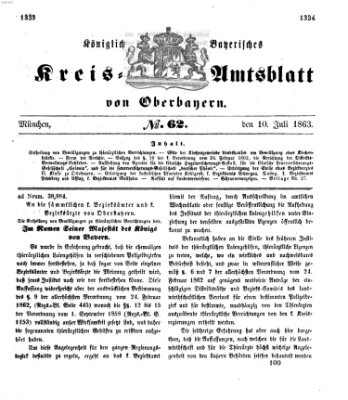 Königlich-bayerisches Kreis-Amtsblatt von Oberbayern (Münchner Intelligenzblatt) Freitag 10. Juli 1863