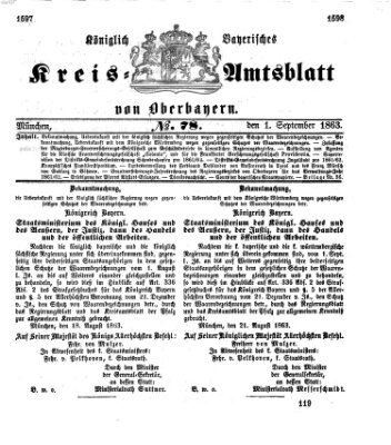 Königlich-bayerisches Kreis-Amtsblatt von Oberbayern (Münchner Intelligenzblatt) Dienstag 1. September 1863