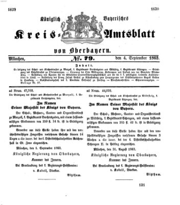 Königlich-bayerisches Kreis-Amtsblatt von Oberbayern (Münchner Intelligenzblatt) Freitag 4. September 1863