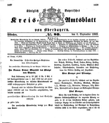 Königlich-bayerisches Kreis-Amtsblatt von Oberbayern (Münchner Intelligenzblatt) Dienstag 8. September 1863