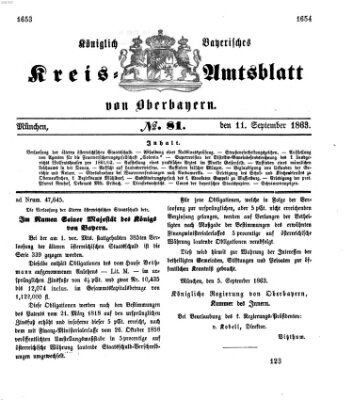 Königlich-bayerisches Kreis-Amtsblatt von Oberbayern (Münchner Intelligenzblatt) Freitag 11. September 1863