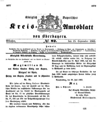 Königlich-bayerisches Kreis-Amtsblatt von Oberbayern (Münchner Intelligenzblatt) Dienstag 15. September 1863