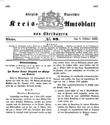 Königlich-bayerisches Kreis-Amtsblatt von Oberbayern (Münchner Intelligenzblatt) Freitag 9. Oktober 1863