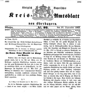 Königlich-bayerisches Kreis-Amtsblatt von Oberbayern (Münchner Intelligenzblatt) Dienstag 20. Oktober 1863