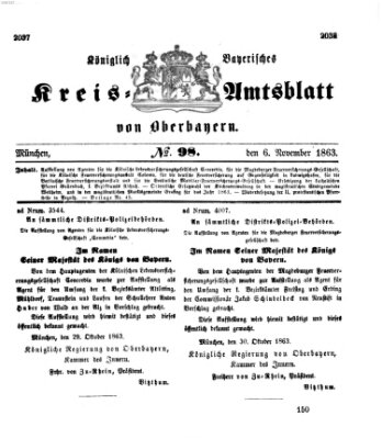 Königlich-bayerisches Kreis-Amtsblatt von Oberbayern (Münchner Intelligenzblatt) Freitag 6. November 1863