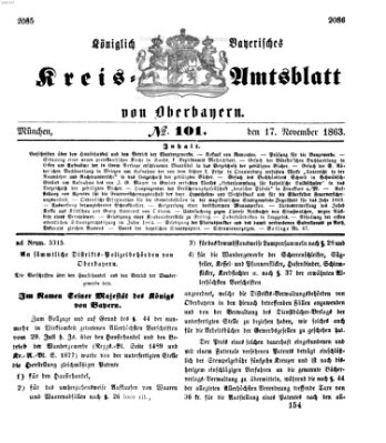 Königlich-bayerisches Kreis-Amtsblatt von Oberbayern (Münchner Intelligenzblatt) Dienstag 17. November 1863