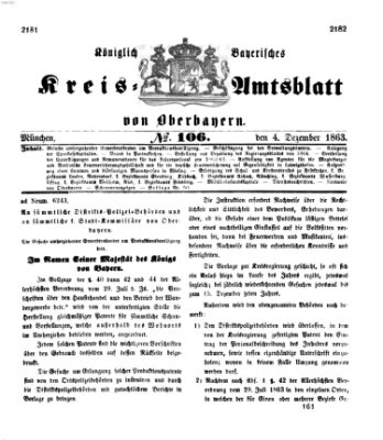 Königlich-bayerisches Kreis-Amtsblatt von Oberbayern (Münchner Intelligenzblatt) Freitag 4. Dezember 1863