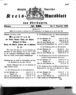 Königlich-bayerisches Kreis-Amtsblatt von Oberbayern (Münchner Intelligenzblatt) Mittwoch 9. Dezember 1863