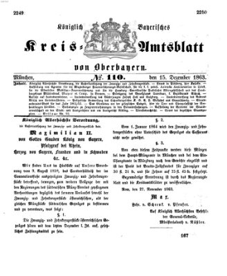 Königlich-bayerisches Kreis-Amtsblatt von Oberbayern (Münchner Intelligenzblatt) Dienstag 15. Dezember 1863