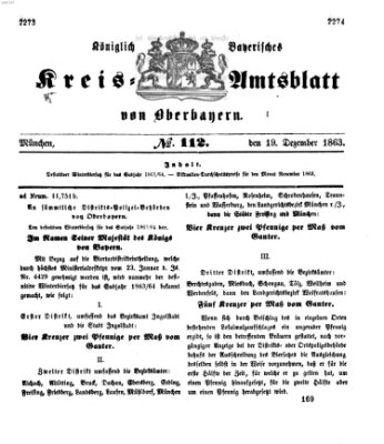 Königlich-bayerisches Kreis-Amtsblatt von Oberbayern (Münchner Intelligenzblatt) Samstag 19. Dezember 1863