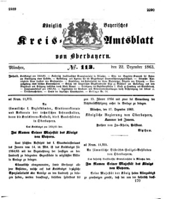 Königlich-bayerisches Kreis-Amtsblatt von Oberbayern (Münchner Intelligenzblatt) Dienstag 22. Dezember 1863