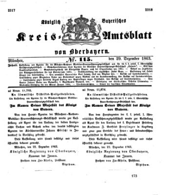 Königlich-bayerisches Kreis-Amtsblatt von Oberbayern (Münchner Intelligenzblatt) Dienstag 29. Dezember 1863