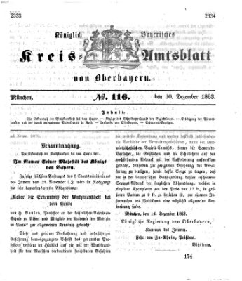 Königlich-bayerisches Kreis-Amtsblatt von Oberbayern (Münchner Intelligenzblatt) Mittwoch 30. Dezember 1863