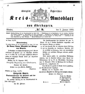 Königlich-bayerisches Kreis-Amtsblatt von Oberbayern (Münchner Intelligenzblatt) Dienstag 5. Januar 1864