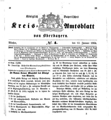 Königlich-bayerisches Kreis-Amtsblatt von Oberbayern (Münchner Intelligenzblatt) Dienstag 12. Januar 1864