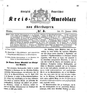 Königlich-bayerisches Kreis-Amtsblatt von Oberbayern (Münchner Intelligenzblatt) Freitag 15. Januar 1864