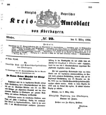 Königlich-bayerisches Kreis-Amtsblatt von Oberbayern (Münchner Intelligenzblatt) Dienstag 8. März 1864