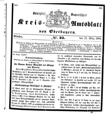 Königlich-bayerisches Kreis-Amtsblatt von Oberbayern (Münchner Intelligenzblatt) Dienstag 15. März 1864