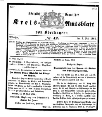 Königlich-bayerisches Kreis-Amtsblatt von Oberbayern (Münchner Intelligenzblatt) Dienstag 3. Mai 1864