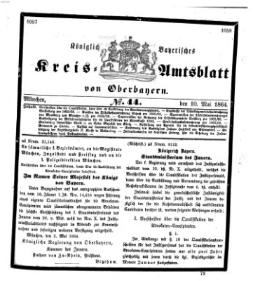 Königlich-bayerisches Kreis-Amtsblatt von Oberbayern (Münchner Intelligenzblatt) Dienstag 10. Mai 1864