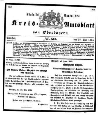 Königlich-bayerisches Kreis-Amtsblatt von Oberbayern (Münchner Intelligenzblatt) Freitag 27. Mai 1864