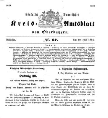 Königlich-bayerisches Kreis-Amtsblatt von Oberbayern (Münchner Intelligenzblatt) Dienstag 19. Juli 1864