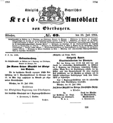 Königlich-bayerisches Kreis-Amtsblatt von Oberbayern (Münchner Intelligenzblatt) Dienstag 26. Juli 1864