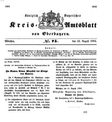 Königlich-bayerisches Kreis-Amtsblatt von Oberbayern (Münchner Intelligenzblatt) Dienstag 16. August 1864