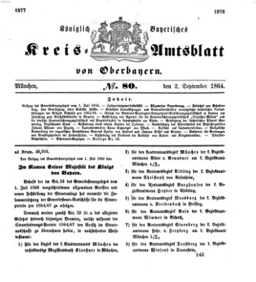 Königlich-bayerisches Kreis-Amtsblatt von Oberbayern (Münchner Intelligenzblatt) Freitag 2. September 1864