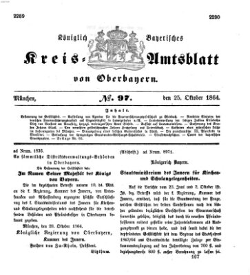 Königlich-bayerisches Kreis-Amtsblatt von Oberbayern (Münchner Intelligenzblatt) Dienstag 25. Oktober 1864