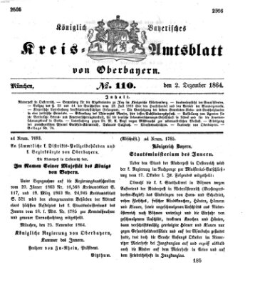 Königlich-bayerisches Kreis-Amtsblatt von Oberbayern (Münchner Intelligenzblatt) Freitag 2. Dezember 1864