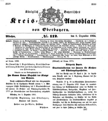 Königlich-bayerisches Kreis-Amtsblatt von Oberbayern (Münchner Intelligenzblatt) Freitag 9. Dezember 1864