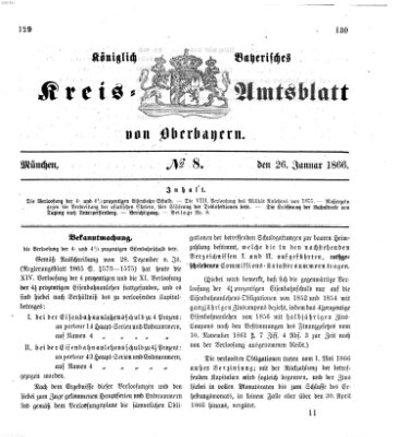 Königlich-bayerisches Kreis-Amtsblatt von Oberbayern (Münchner Intelligenzblatt) Freitag 26. Januar 1866