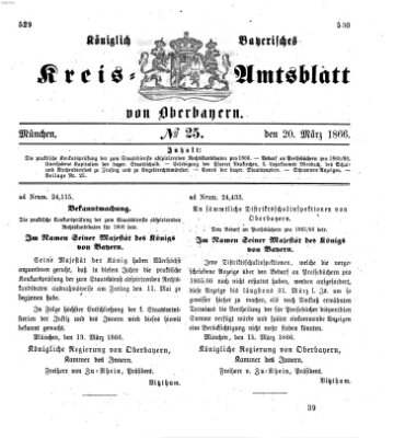 Königlich-bayerisches Kreis-Amtsblatt von Oberbayern (Münchner Intelligenzblatt) Dienstag 20. März 1866