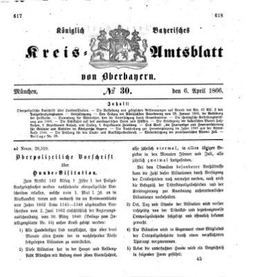 Königlich-bayerisches Kreis-Amtsblatt von Oberbayern (Münchner Intelligenzblatt) Freitag 6. April 1866