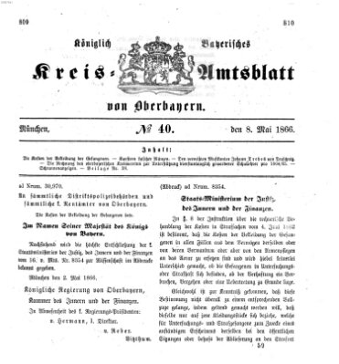 Königlich-bayerisches Kreis-Amtsblatt von Oberbayern (Münchner Intelligenzblatt) Dienstag 8. Mai 1866